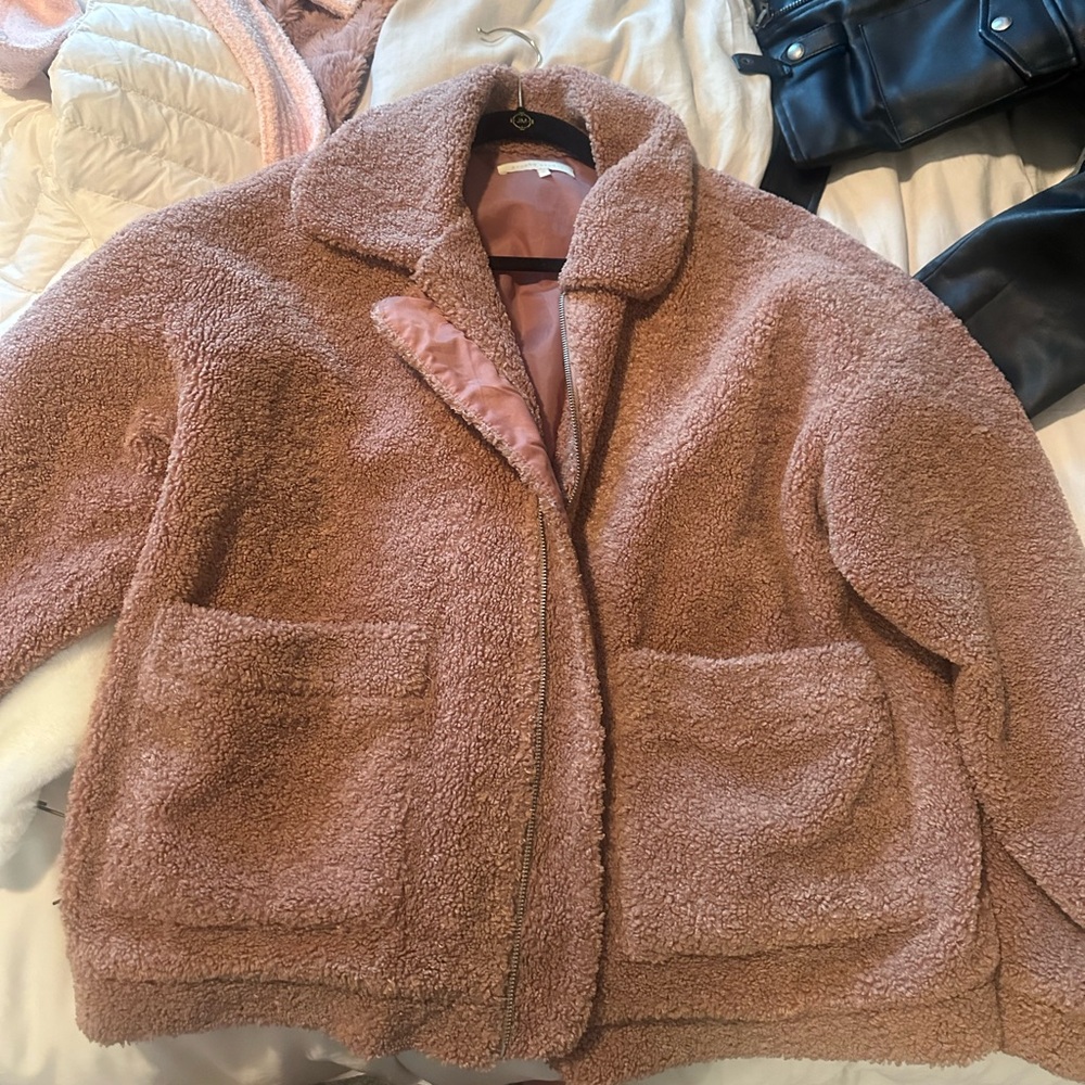 pink fluffy beautiful jacket!! American threads